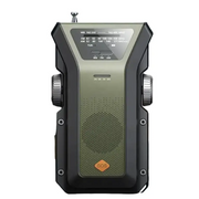 2000mAh Emergency Weather Radio with Hand Crank, Solar & USB Charging, Flashlight by Habicare