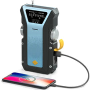2000mAh Emergency Weather Radio with Hand Crank, Solar & USB Charging, Flashlight by Habicare