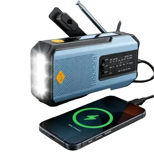 Habicare 2000mAh Emergency Weather Radio with Hand Crank, Solar & USB Charging, Flashlight Habicare 2000mAh Emergency Weather Radio Solar USB