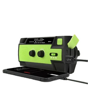 2000mAh Emergency Weather Radio with Hand Crank, Solar & USB Charging, Flashlight by Habicare