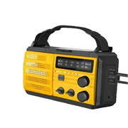 2000mAh Emergency Weather Radio with Hand Crank, Solar & USB Charging, Flashlight by Habicare