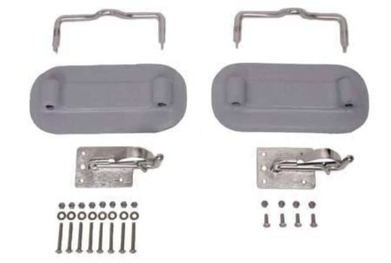 Weaver RBD-100 Dinghy Davits parts including snap davits, mounting hardware, and installation accessories.