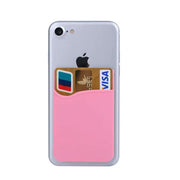 Light Pink Silicone Credit Card Holder Pocket Case Wallet Pouch Sticker Cellphone Phone by salelink.co.nz
