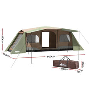 SportZone.co.nz Outdoor Recreation > Camping > Tents Weisshorn 10-Person Instant Camping Tent With Easy Setup And Bag Weisshorn 10 Person Instant Camping Tent