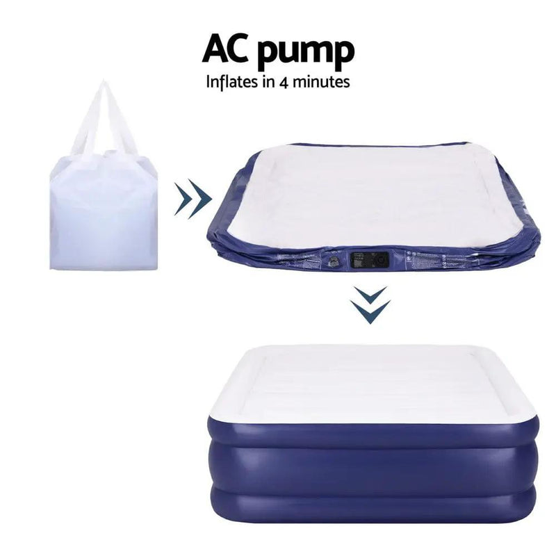 Weisshorn Air Mattress Queen Inflatable Bed Air bed 51cm by SportZone.co.nz