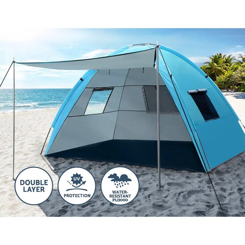 Weisshorn 4 Person Camping Tent | Beach Sun Shade Portable Hiking Shelter by SportZone.co.nz