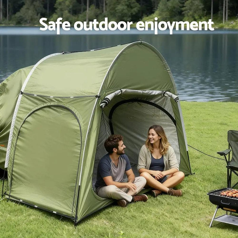 SportZone.co.nz Outdoor Recreation > Camping > Tents Weisshorn Rear Hatchback Car Tent Canopy For SUV Outdoor Family Camping Green Weisshorn Hatchback Car Tent Canopy For SUV Camping