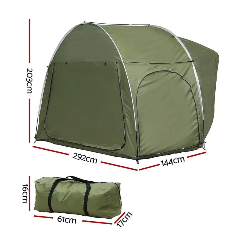 SportZone.co.nz Outdoor Recreation > Camping > Tents Weisshorn Rear Hatchback Car Tent Canopy For SUV Outdoor Family Camping Green Weisshorn Hatchback Car Tent Canopy For SUV Camping