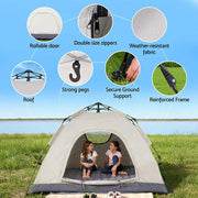 SportZone.co.nz Outdoor Recreation > Camping > Tents Weisshorn Instant Pop Up Camping Tent 2 Person Beige Outdoor Shelter Weisshorn Instant Pop Up 2 Person Camping Tent Beige