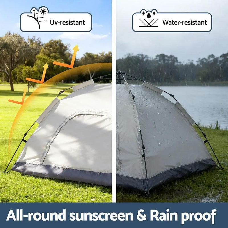 SportZone.co.nz Outdoor Recreation > Camping > Tents Weisshorn Instant Pop Up Camping Tent 2 Person Beige Outdoor Shelter Weisshorn Instant Pop Up 2 Person Camping Tent Beige