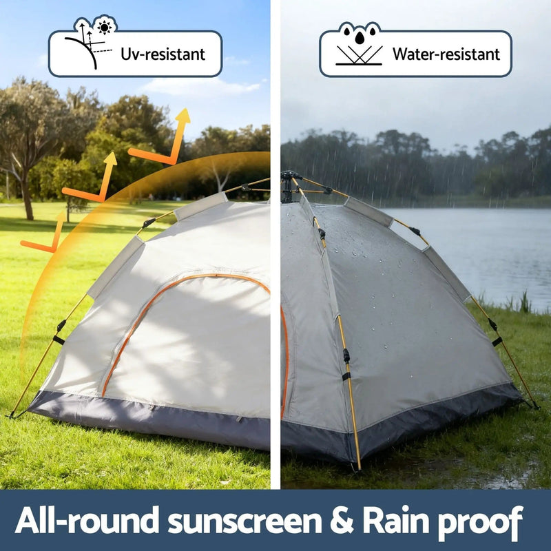 SportZone.co.nz Outdoor Recreation > Camping > Tents Weisshorn Camping Tent Instant Tent Pop up 2 Person Outdoor Hiking Tents Hiking Beige Weisshorn Instant Pop Up 2 Person Camping Tent Beige