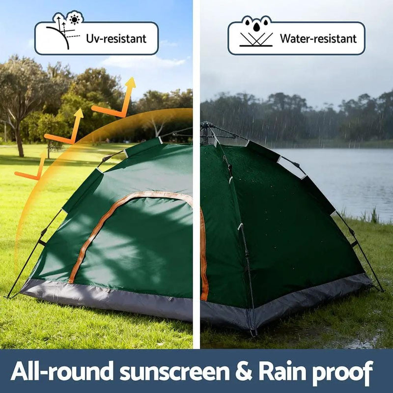 SportZone.co.nz Outdoor Recreation > Camping > Tents Weisshorn 2 Person Instant Pop Up Camping Tent For Outdoor Hiking Green Weisshorn 2 Person Instant Pop Up Camping Tent Green