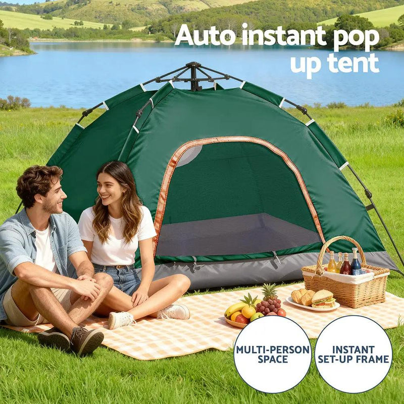 SportZone.co.nz Outdoor Recreation > Camping > Tents Weisshorn 2 Person Instant Pop Up Camping Tent For Outdoor Hiking Green Weisshorn 2 Person Instant Pop Up Camping Tent Green