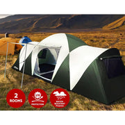 SportZone.co.nz Outdoor > Camping Weisshorn 12 Person Family Tent With 3 Rooms Green Camp Shelter Weisshorn 12 Person Family Tent With 3 Rooms Green