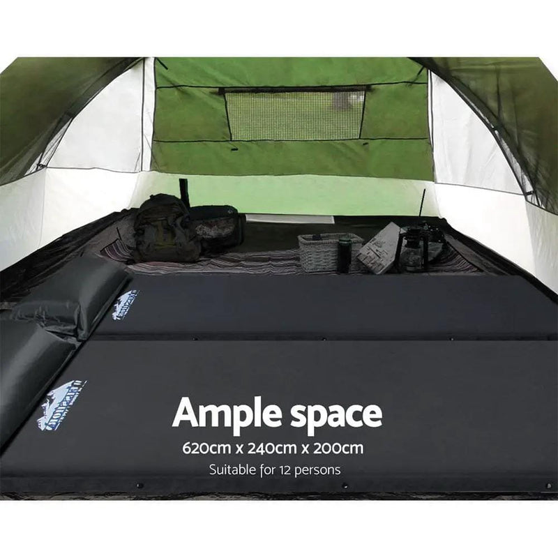 SportZone.co.nz Outdoor > Camping Weisshorn 12 Person Family Tent With 3 Rooms Green Camp Shelter Weisshorn 12 Person Family Tent With 3 Rooms Green
