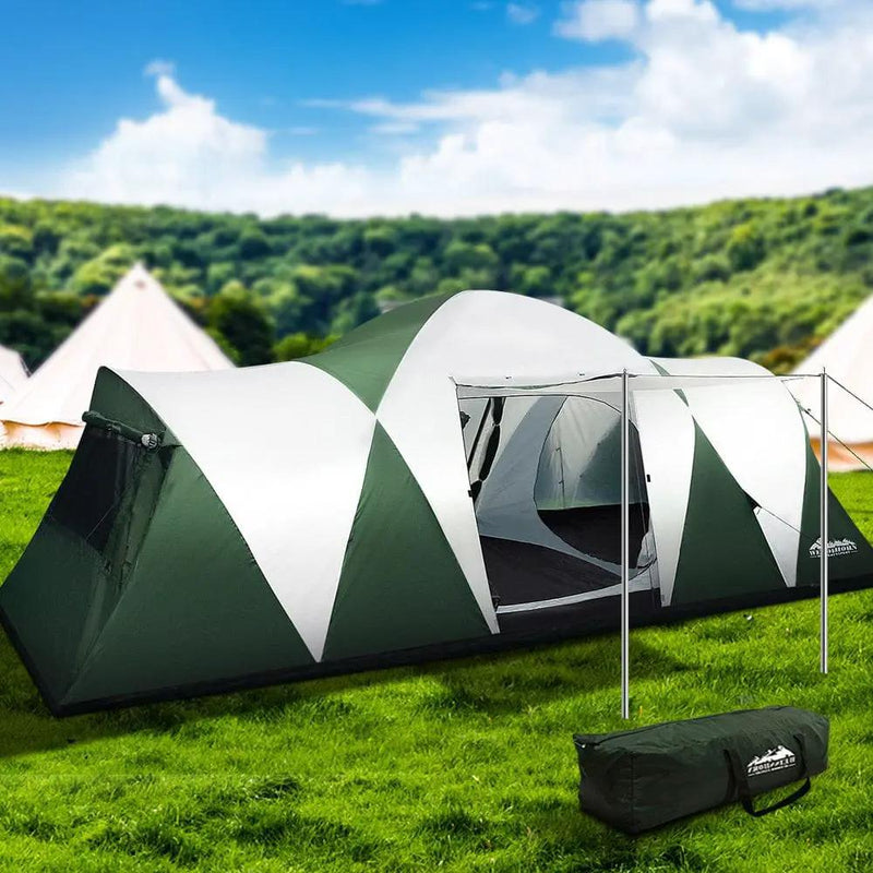 SportZone.co.nz Outdoor > Camping Weisshorn 12 Person Family Tent With 3 Rooms Green Camp Shelter Weisshorn 12 Person Family Tent With 3 Rooms Green