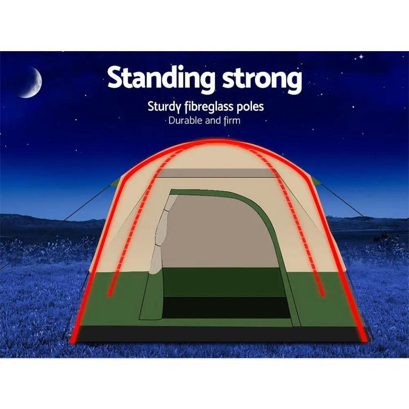 SportZone.co.nz Outdoor > Camping Weisshorn 4 Person Family Camping Tent Green For Outdoor Use Weisshorn 4 Person Camping Tent Green Outdoor