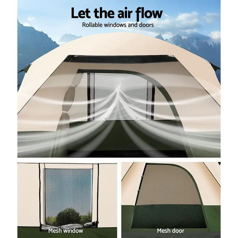 SportZone.co.nz Outdoor > Camping Weisshorn 4 Person Family Camping Tent Green For Outdoor Use Weisshorn 4 Person Camping Tent Green Outdoor
