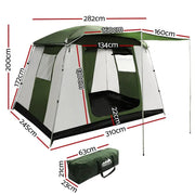 SportZone.co.nz Outdoor > Camping Weisshorn Family Camping Tent 6 Person Hiking Beach Tents Dome Shelter Weisshorn 6 Person Cabin Tent Waterproof