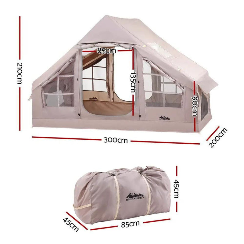 SportZone.co.nz Outdoor Recreation > Camping > Tents Weisshorn Inflatable Beach Tent 4-6 Person PU3000 Waterproof With UV Protection Weisshorn 4-6 Person Inflatable Beach Tent PU3000