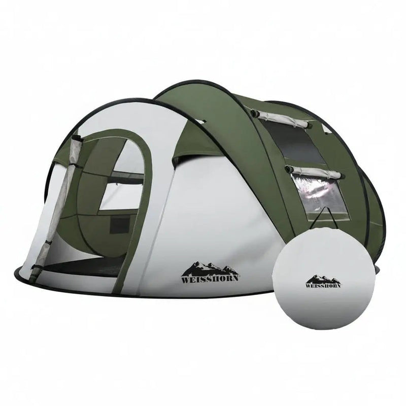 SportZone.co.nz Outdoor Recreation > Camping > Tents Weisshorn Instant Up Camping Tent 4-5 Person Pop up Tents Family Hiking Beach Dome Weisshorn 5 Person Pop Up Camping Tent for Family Beach