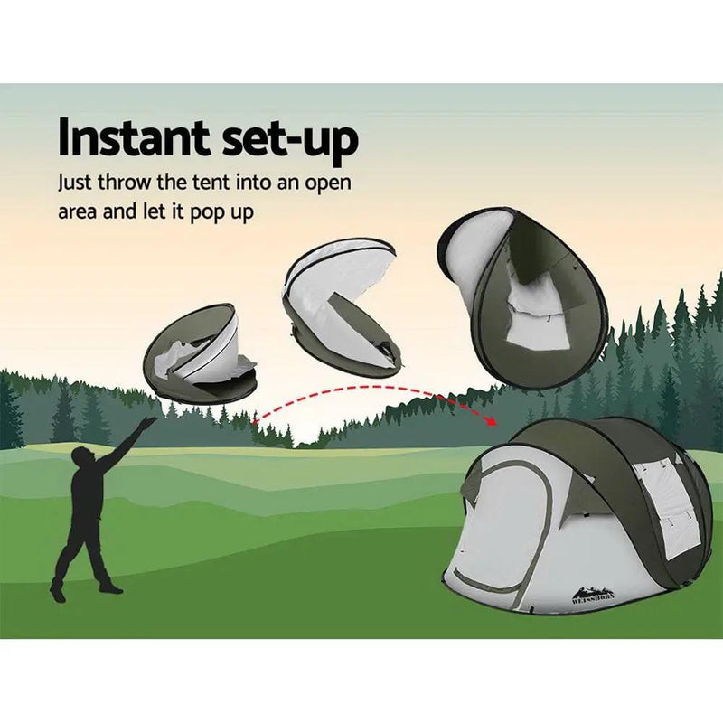 SportZone.co.nz Outdoor Recreation > Camping > Tents Weisshorn Instant Up Camping Tent 4-5 Person Pop up Tents Family Hiking Beach Dome Weisshorn 5 Person Pop Up Camping Tent for Family Beach