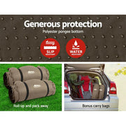 Weisshorn Self Inflating Mattress Camping Sleeping Mat Air Bed Double Set Coffee by SportZone.co.nz
