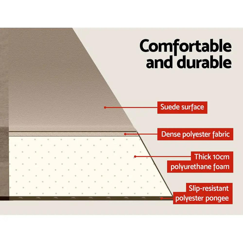 Weisshorn Self Inflating Mattress Camping Sleeping Mat Air Bed Single Coffee by SportZone.co.nz