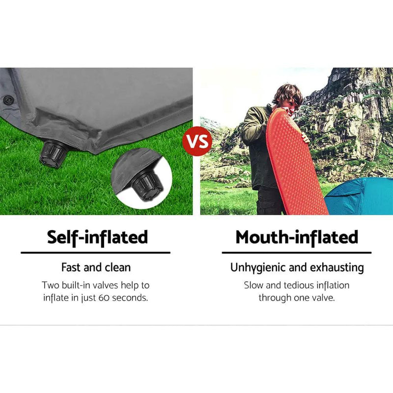 Weisshorn Self Inflating Mattress - Grey by SportZone.co.nz