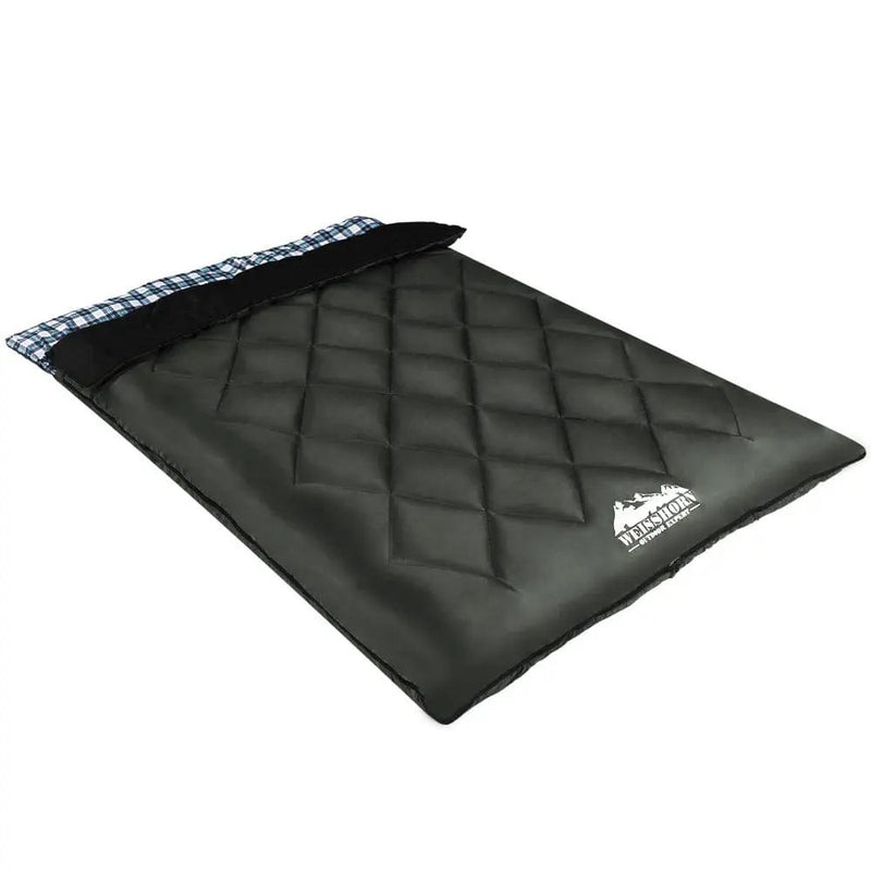 Weisshorn Sleeping Bag Double Pillow Thermal Camping Hiking Tent Grey -10°C by SportZone.co.nz
