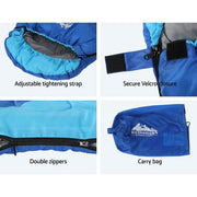 SportZone.co.nz Outdoor > Camping Weisshorn Kids 172cm Thermal Sleeping Bag For Camping And Hiking Blue Weisshorn Kids 172cm Thermal Sleeping Bag Blue Camping