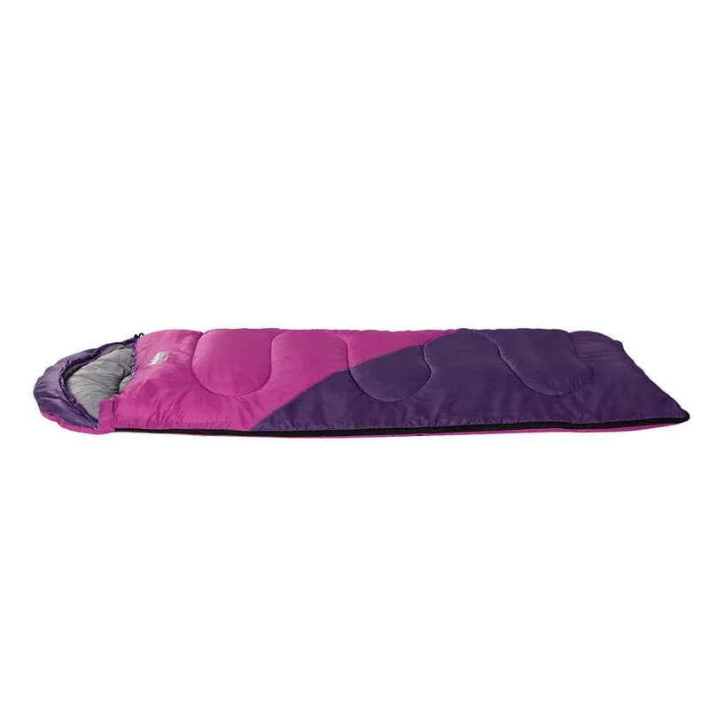 SportZone.co.nz Outdoor > Camping Weisshorn 172cm Kids Thermal Sleeping Bag Pink Purple for Camping Weisshorn 172cm Kids Thermal Sleeping Bag Pink Purple