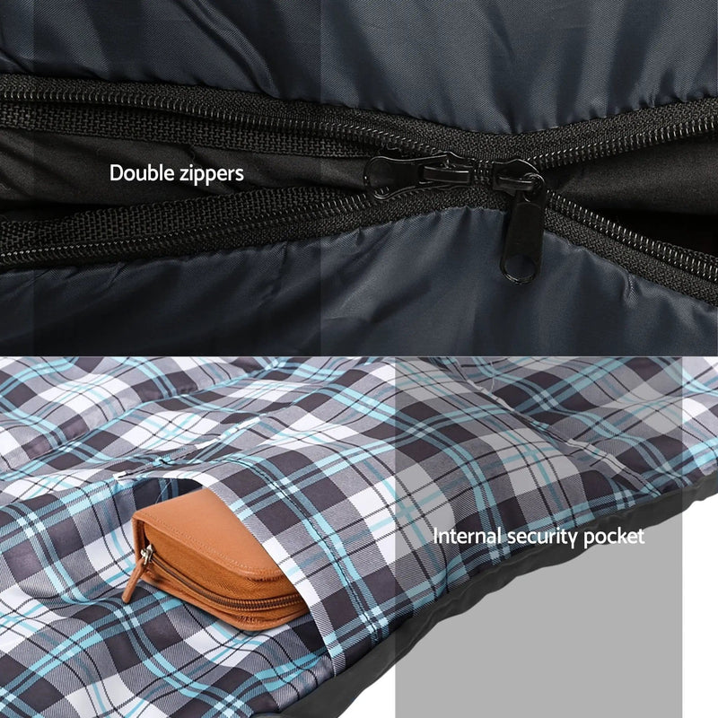 SportZone.co.nz Outdoor Recreation > Camping > Sleeping Bags Weisshorn Sleeping Bag Set Of 2 Thermal Camping Bags 0C For Outdoors Weisshorn Sleeping Bag Set 2 Thermal 0C For Outdoors