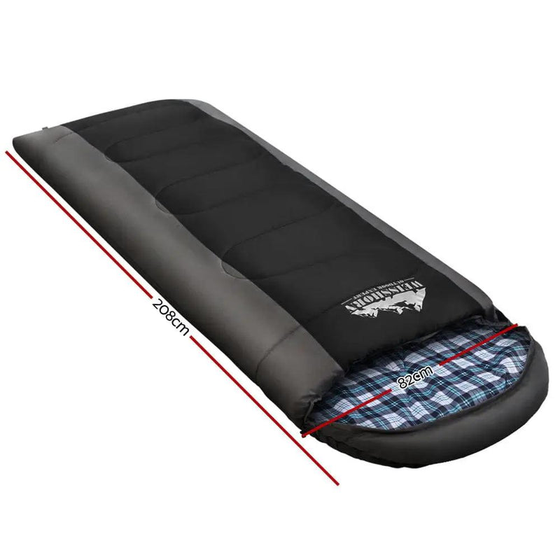 Weisshorn Sleeping Bag Single Thermal Camping Hiking Tent Black -20c by SportZone.co.nz