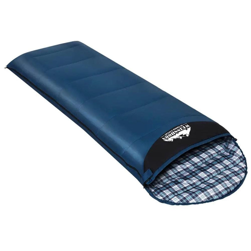 SportZone.co.nz Outdoor > Camping Weisshorn Single Sleeping Bag 0C Thermal Camping For Hiking Blue Weisshorn 0C Single Sleeping Bag for Camping Blue