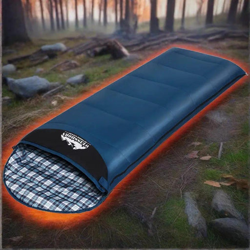 SportZone.co.nz Outdoor > Camping Weisshorn Single Sleeping Bag 0C Thermal Camping For Hiking Blue Weisshorn 0C Single Sleeping Bag for Camping Blue