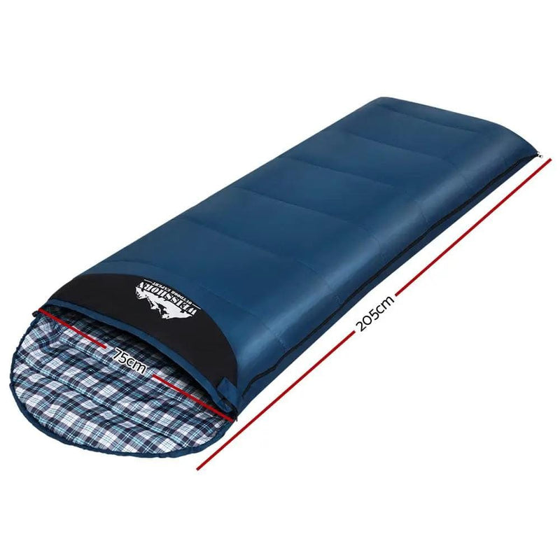 SportZone.co.nz Outdoor > Camping Weisshorn Single Sleeping Bag 0C Thermal Camping For Hiking Blue Weisshorn 0C Single Sleeping Bag for Camping Blue