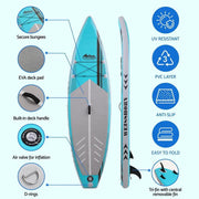 SportZone.co.nz Outdoor Recreation > Boating > Paddleboards Weisshorn 10.5ft Inflatable Stand Up Paddle Board Kayak Green Weisshorn 10.5ft Inflatable Stand Up Paddle Board Green
