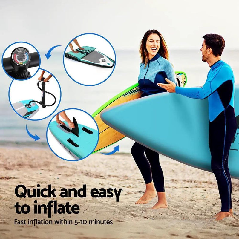 SportZone.co.nz Outdoor Recreation > Boating > Paddleboards Weisshorn 10.5ft Inflatable Stand Up Paddle Board Kayak Green Weisshorn 10.5ft Inflatable Stand Up Paddle Board Green