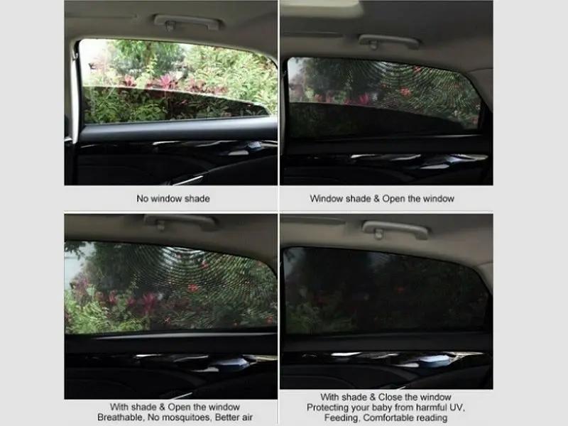 4pcs/set Car Front & Rear Side Window Sun Shade Cover Visor Mesh Shield Sunshade by dealonline.co.nz