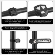 Habicare Wireless Turn Signal Bike Tail Light with Projection, 6 Modes (Rechargeable & Waterproof) Wireless Turn Signal Bike Tail Light with Projection, 6 Modes (Rechargeable & Waterproof)
