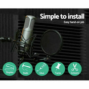 12PCS Studio Acoustic Foam Sound Absorption Proofing Panel Wedge Soundproofing by salelink.co.nz