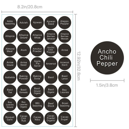 400 PCS Printed Spice Jar and Pantry Label Set Chalkboard Round Stickers Labels by salelink.co.nz