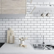 White Brick Waterproof Kitchen Cabinet Wallpaper – 40cm (5 different volumes available) by Habicare