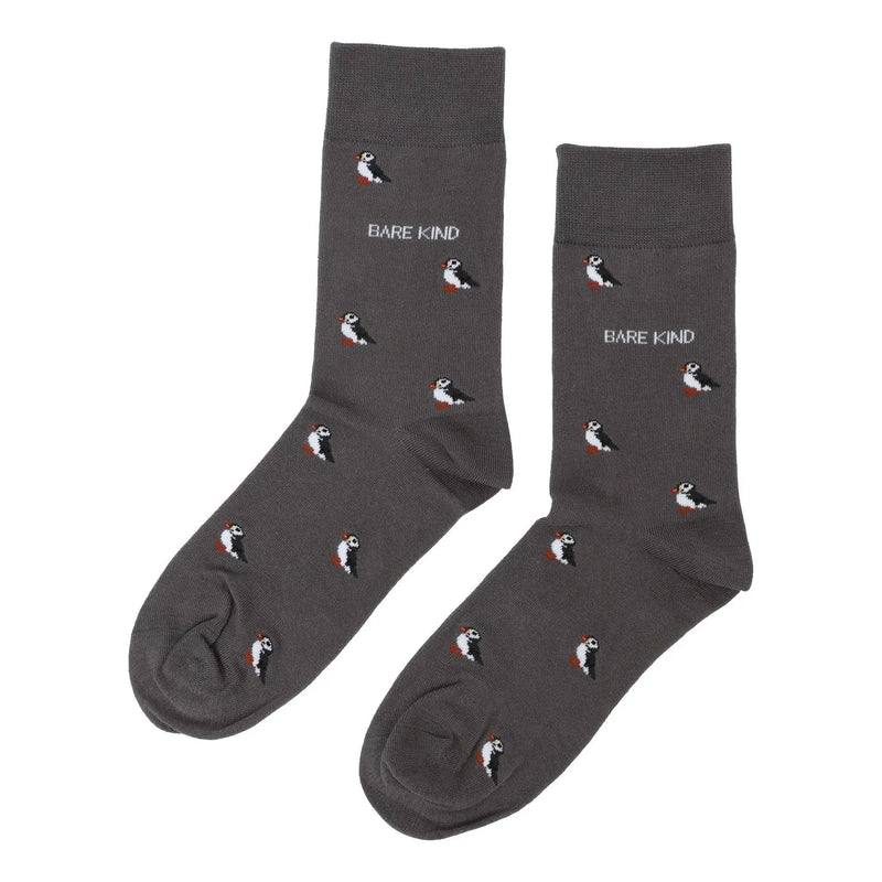 Save the Puffin Small Motif Bamboo Socks by Barekind NZ
