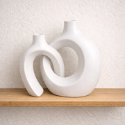 Frankly Cotton Sculptural Ceramic Vase Set by Nest & Stem Homewares
