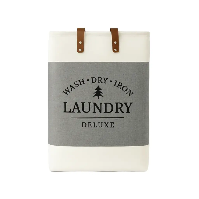 Frankly Cotton Laundry Deluxe Hamper with Handles by Nest & Stem Homewares