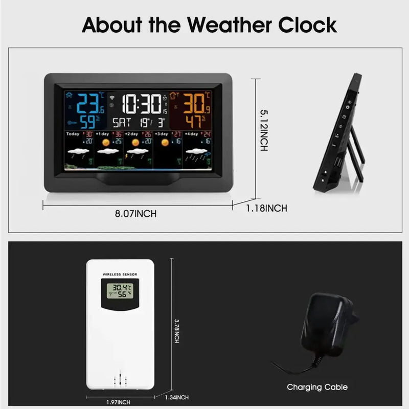 Wi-Fi 4-in-1 Weather Station with TUYA App & Date Display by Habicare
