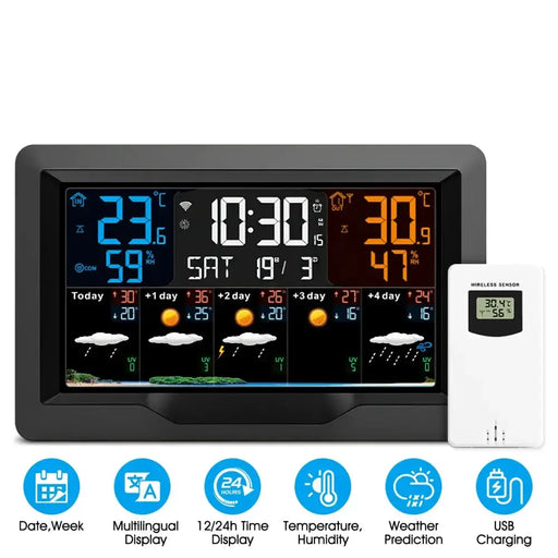 Wi-Fi 4-in-1 Weather Station with TUYA App & Date Display by Habicare