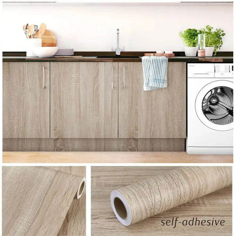 Wide Wood Grain PVC Wallpaper (40cm & 55cm) (available in 5 designs) by Habicare